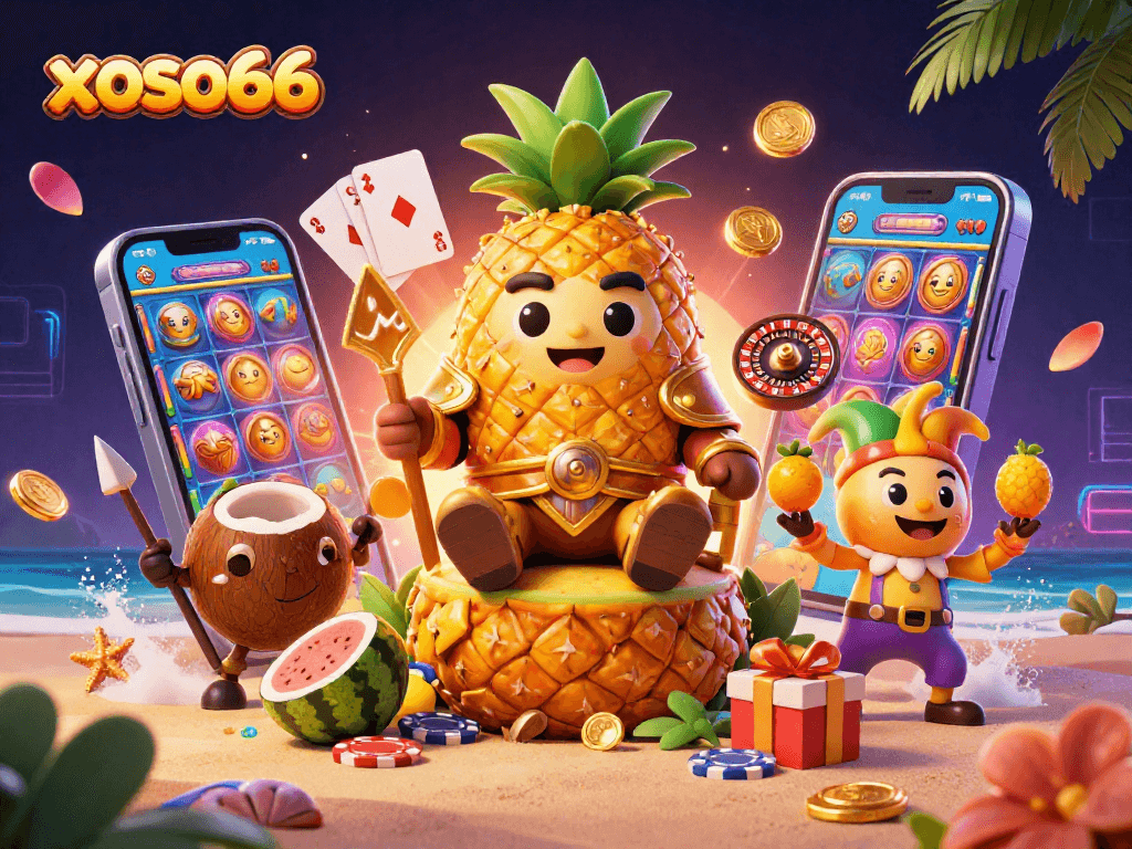 Experience thrilling action with xoso66 as the golden pineapple king rules the beach casino.