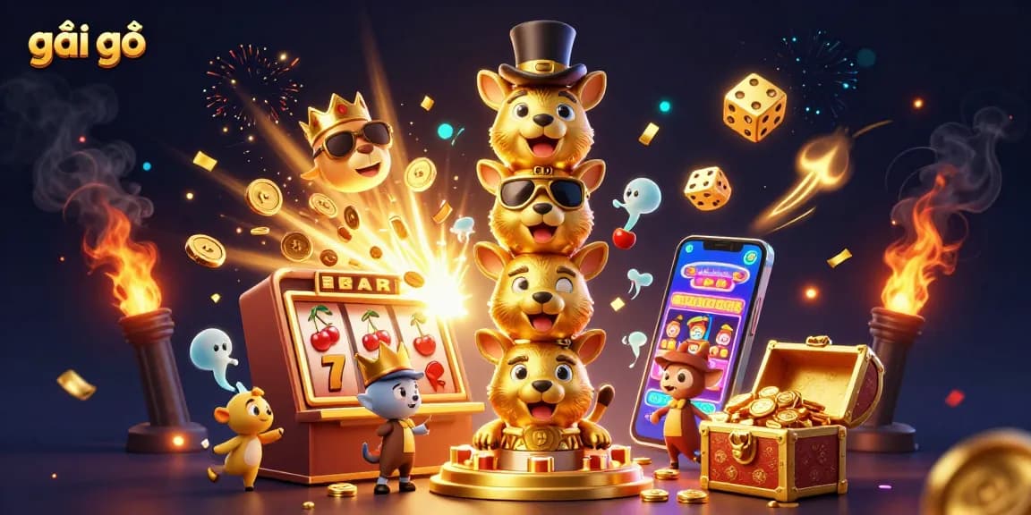 Play slots and win with the vibrant gái gọi-themed 3D casino illustration packed with action.
