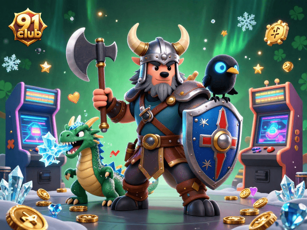 Engage with thrilling 91 club games featuring vibrant characters and arcade elements.