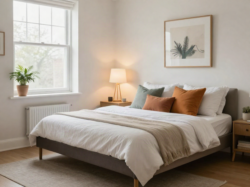 Comfortable rollaway bed in a cozy guest room with warm decor and natural light.