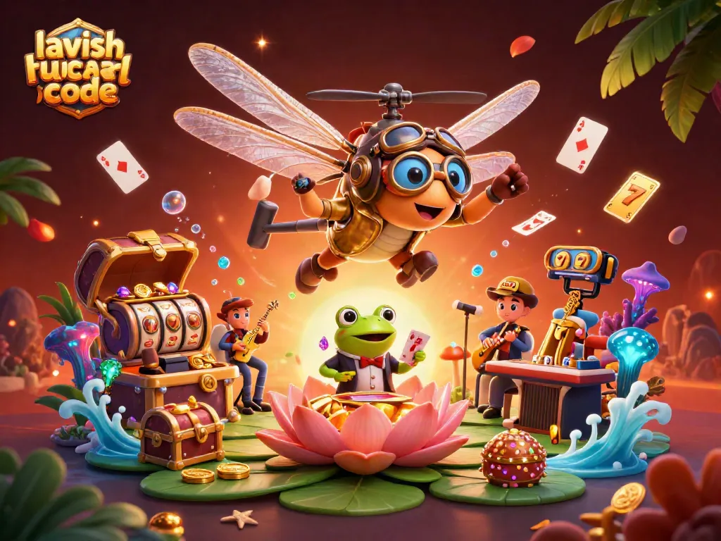 Experience the excitement of Lavish Luck reward code with colorful Gold Coins and vibrant casino elements!