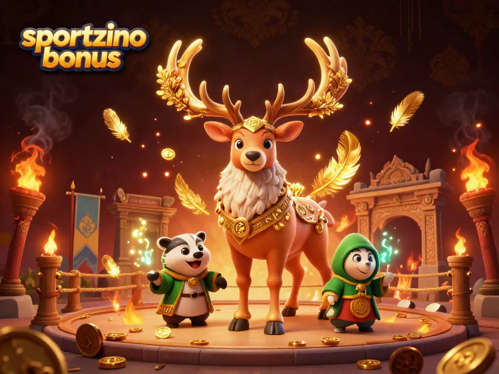 Engage with the immersive sportzino bonus experience featuring vibrant characters amidst dynamic casino elements.