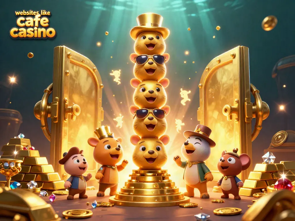Experience thrilling plays on websites like cafe casino with a vibrant 3D casino illustration.
