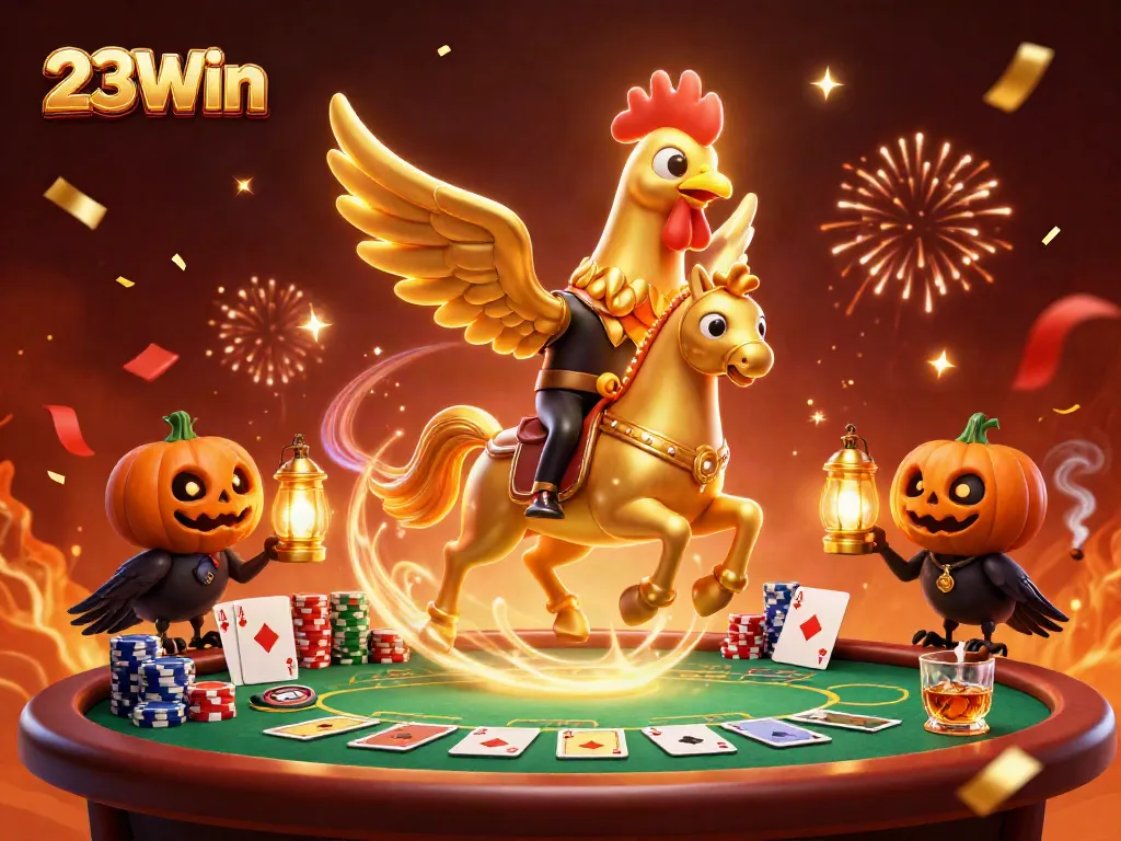 Engage in thrilling gaming adventures at 23Win with vibrant casino elements and characters.