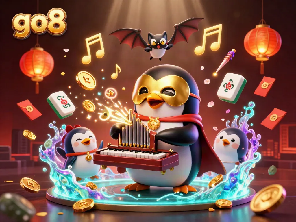 Engage with go8 gaming excitement through a vibrant 3D casino scene filled with golden treasures.