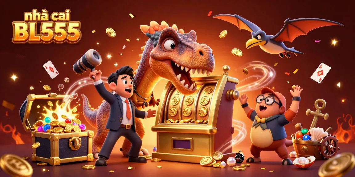 nhà cái BL555 rewards players with vibrant slot jackpots in a colorful animated scene