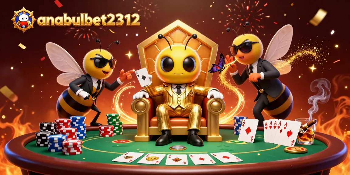 Menangkan permainan poker dengan anabulbet2312 yang dikelilingi karakter 3D unik dalam suasana kasino.