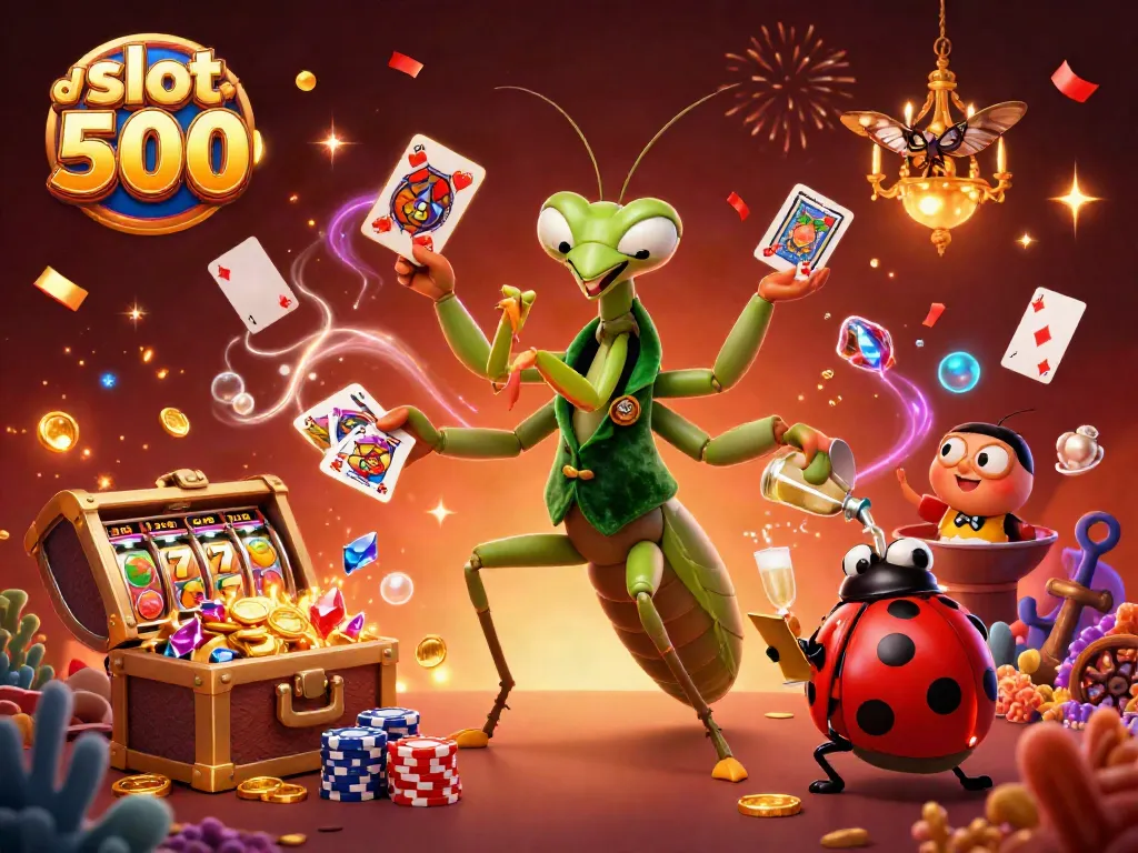 Experience thrilling gameplay with slot deposit 500 and vibrant casino imagery featuring characters and elements.
