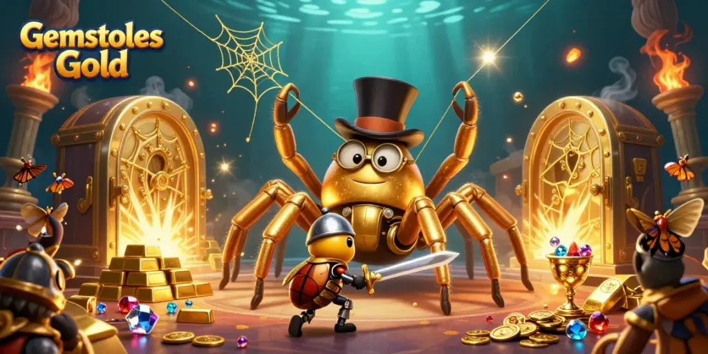 Experience Gemstones Gold adventure with vibrant characters exploring a dynamic casino scene.