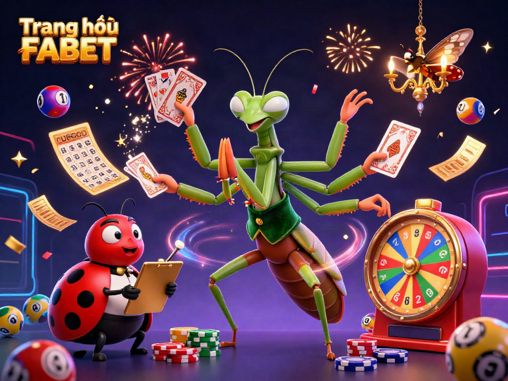 Experience the excitement of Trang chủ FABET with vibrant casino elements and engaging characters in a unique 3D illustration.