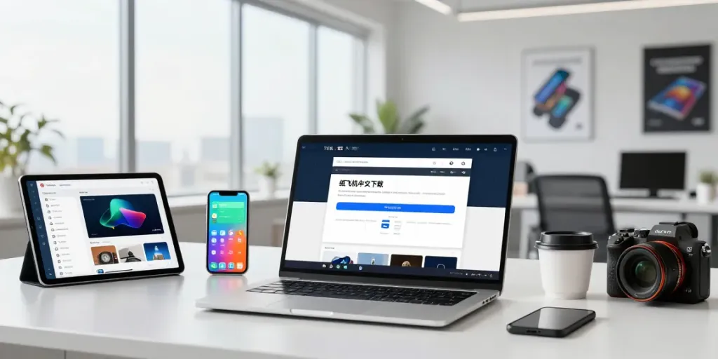 下载纸飞机中文的用户在现代办公环境中专注于屏幕。