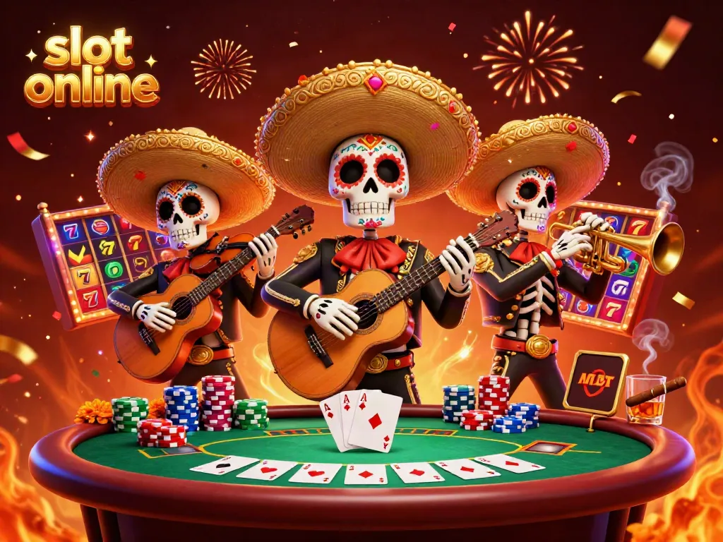 Menangkan slot online dengan suasana ceria dari band mariachi tengkorak yang menghibur di kasino modern.