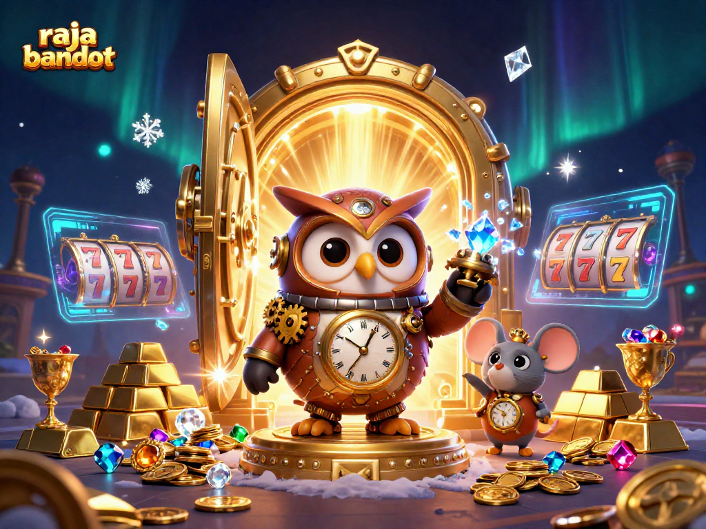 Raja bandot menghadirkan slot yang menarik dengan karakter burung hantu dan tikus dalam kasino futuristik.