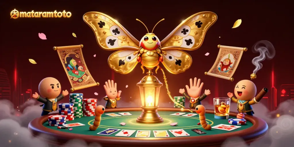 Experience the thrill of gaming at MATARAMTOTO with majestic visuals of vibrant 3D casino elements.