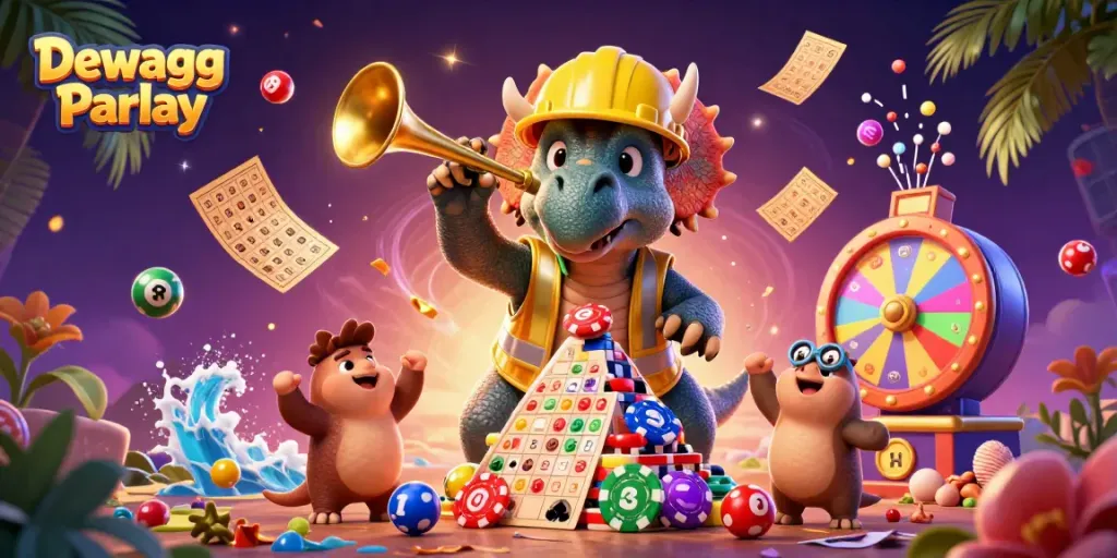 Experience excitement with Dewagg Parlay's animated characters celebrating dynamic wins!