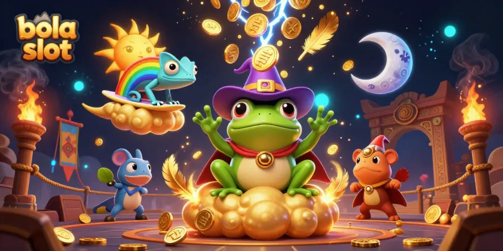Experience the thrilling action in bola slot with a magical storm of golden coins