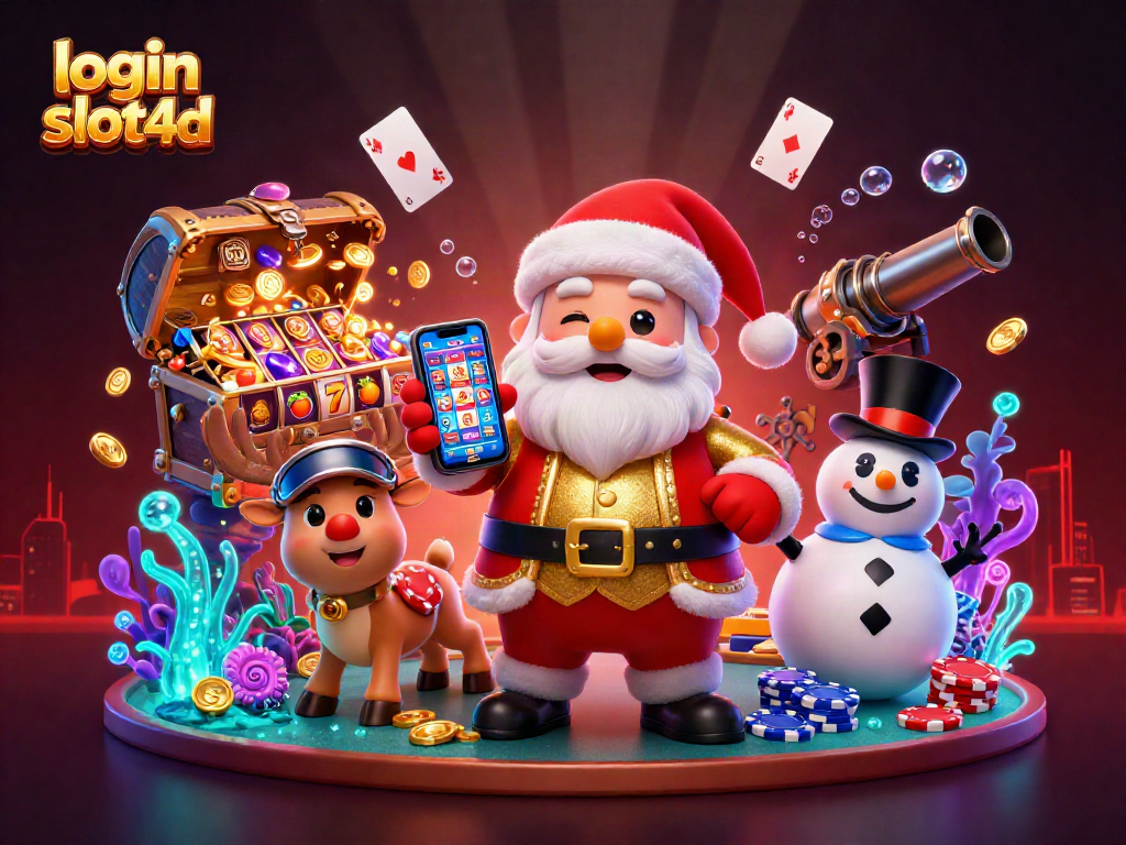 Experience excitement with login slot4d as Santa Claus celebrates jackpots with his festive companions!