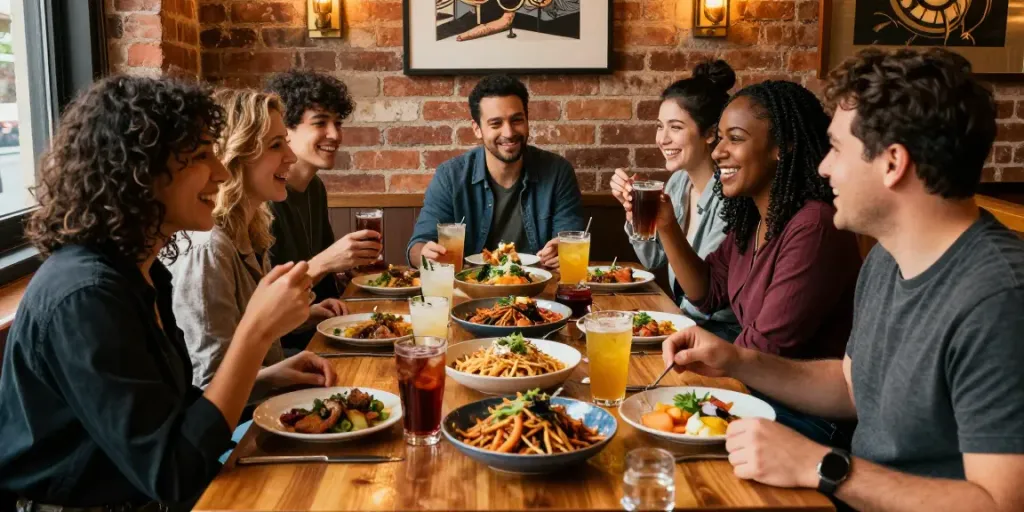 Tempat makan yang meriah di https://thekegroomnyc.com/ menampilkan makanan lezat dan suasana hangat.