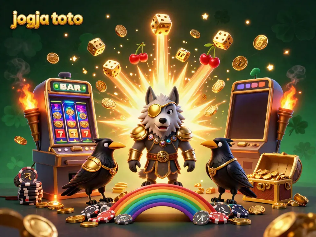 Experience the thrill of jogja toto with Odin and his ravens amid a vibrant jackpot scene.