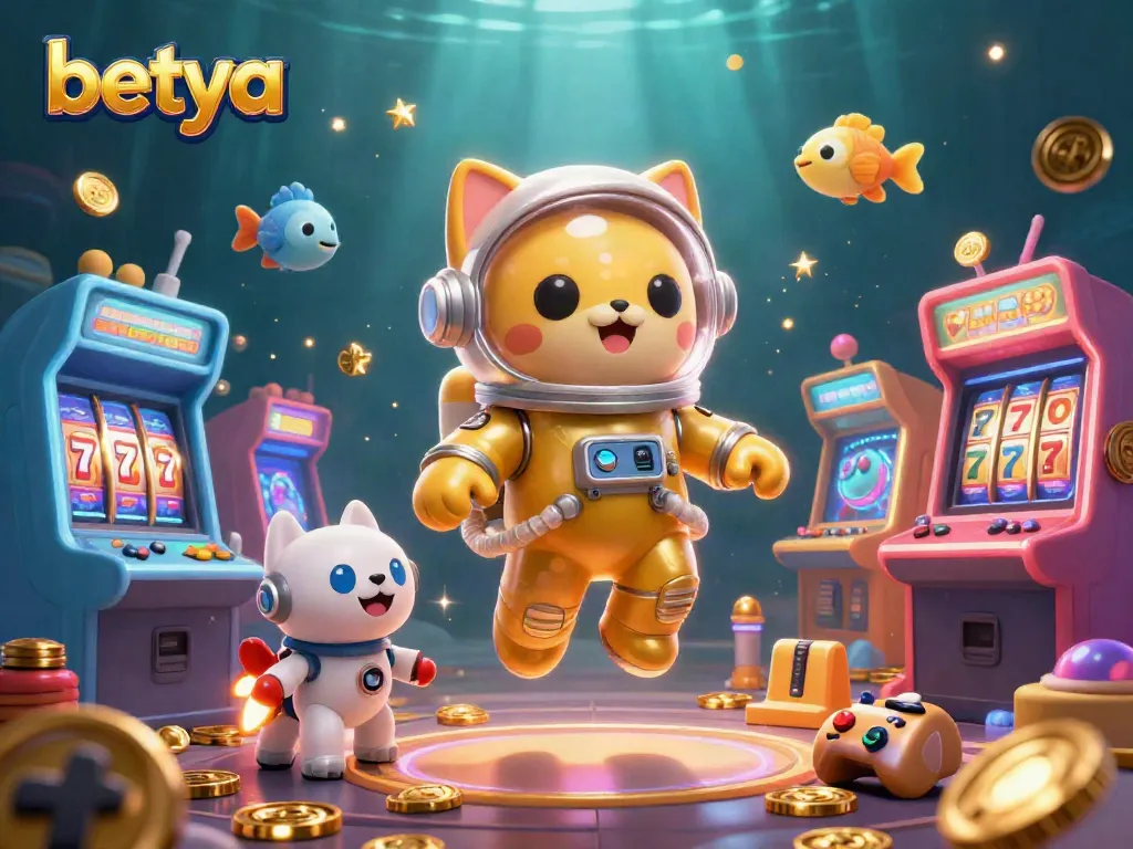 Experience thrilling slots and jackpots with Betya's vibrant casino scene featuring unique characters.