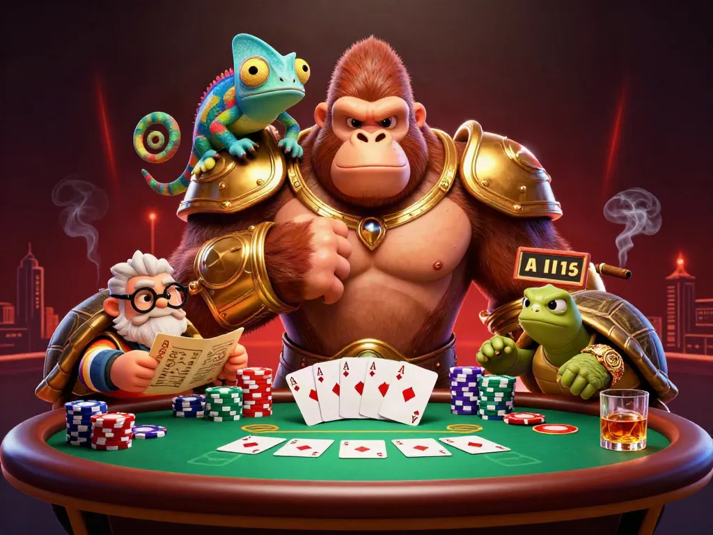 Engage in high-stakes play with pusar4d's vibrant cartoon characters in an immersive casino environment.