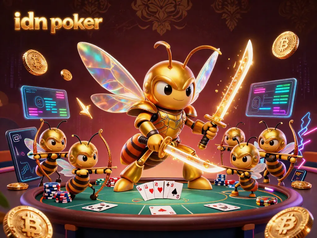 Engage with idn poker excitement featuring immersive 3D characters and vibrant poker elements.